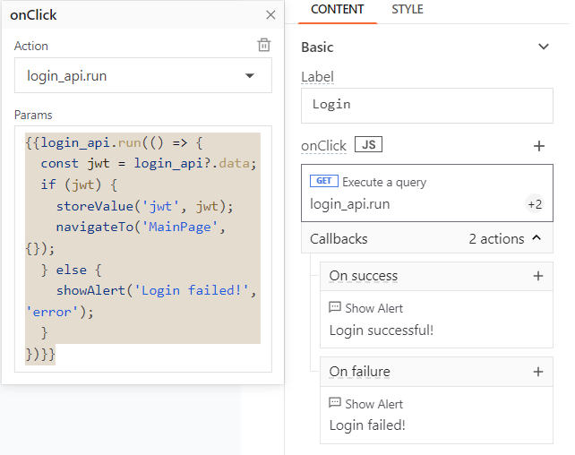 api_de_login ao clicar